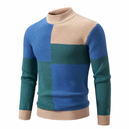 Men's Knitted Jumper Slim Fit Patchwork Design