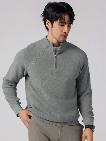 Praktischer Herren Zippullover Modern - IdealeKleiden