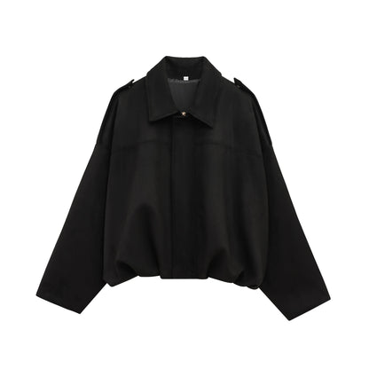 Modische Bomberjacke Damen - Locker Trendy Reißverschluss