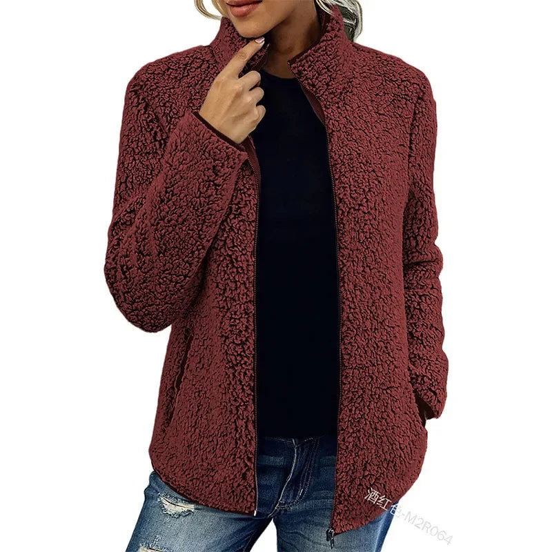 Stylische Fleecejacke Bequem Elegant - IdealeKleiden