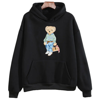 Bärenmuster Sweatshirt Damen Modern