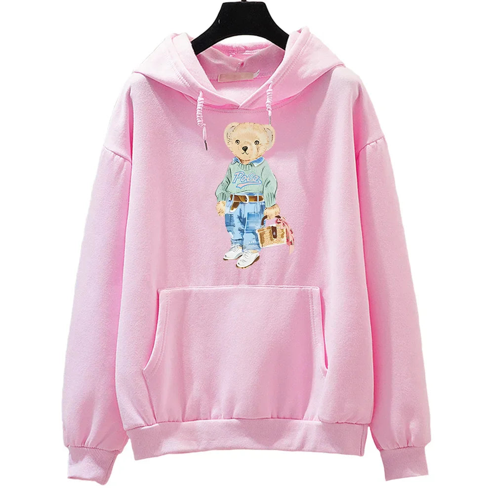 Bärenmuster Sweatshirt Damen Modern