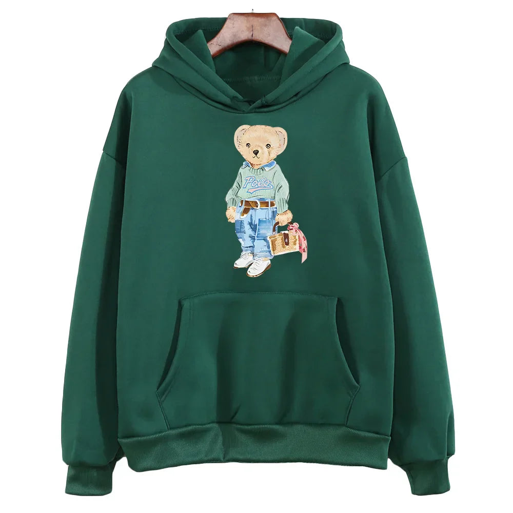 Bärenmuster Sweatshirt Damen Modern