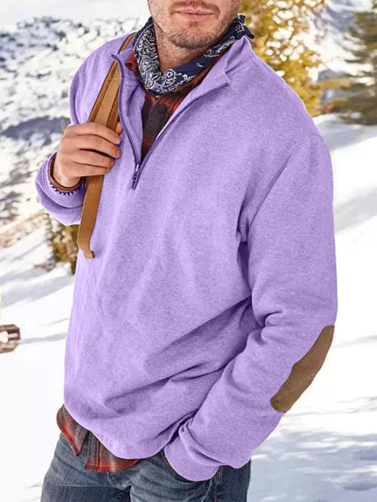 Herren Sweatshirt Reißverschluss Lässig Elegant - IdealeKleiden