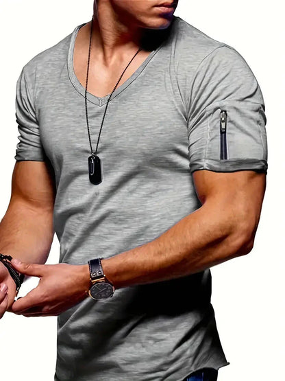 Men's Short Sleeve V-Neck Casual T-Shirt