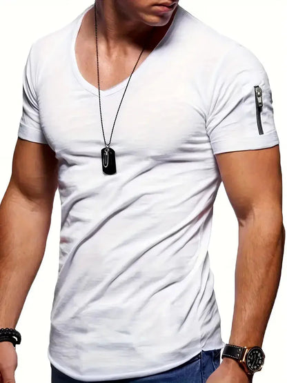 Men's Short Sleeve V-Neck Casual T-Shirt