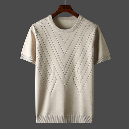 Men's Cashmere T-Shirt Loose Fit Crew Neck