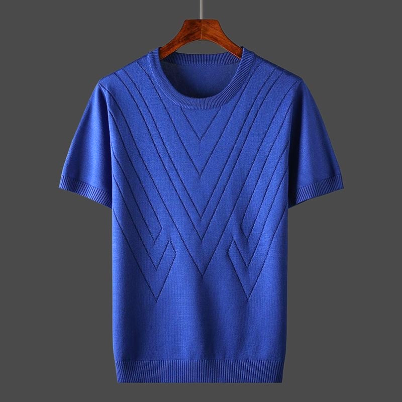 Men's Cashmere T-Shirt Loose Fit Crew Neck