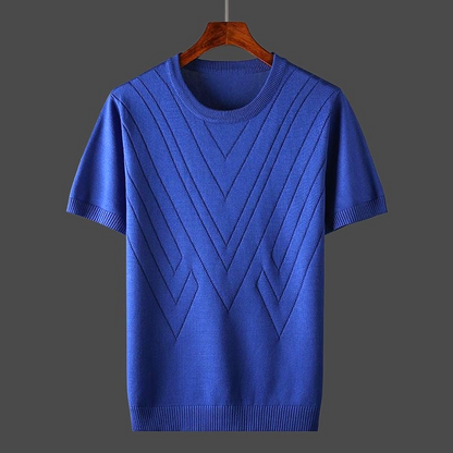 Men's Cashmere T-Shirt Loose Fit Crew Neck