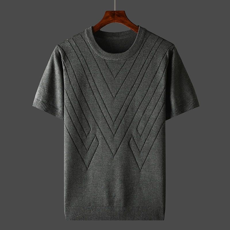 Men's Cashmere T-Shirt Loose Fit Crew Neck