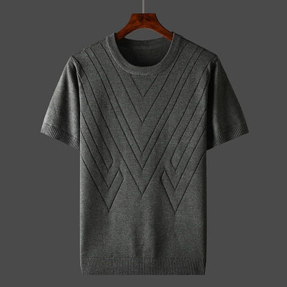 Men's Cashmere T-Shirt Loose Fit Crew Neck