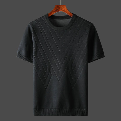 Men's Cashmere T-Shirt Loose Fit Crew Neck