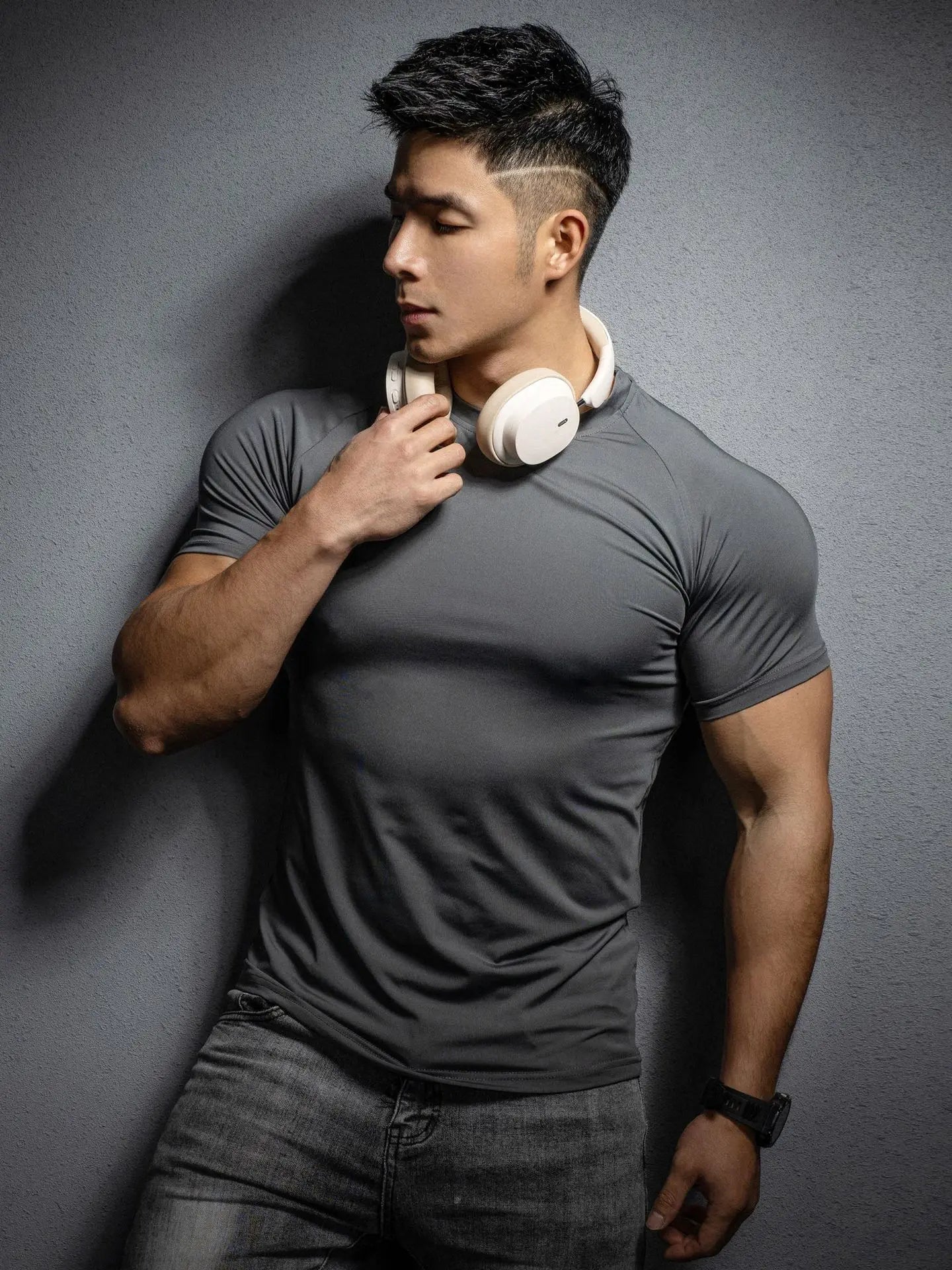 Men's T-Shirt Slim Fit Crew Neck Short Sleeve