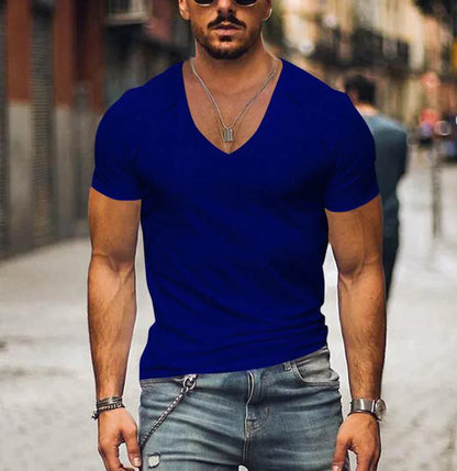 Men's Slim Fit V-Neck Short Sleeve T-Shirt
