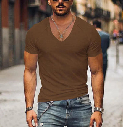Men's Slim Fit V-Neck Short Sleeve T-Shirt