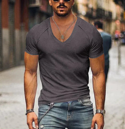 Men's Slim Fit V-Neck Short Sleeve T-Shirt
