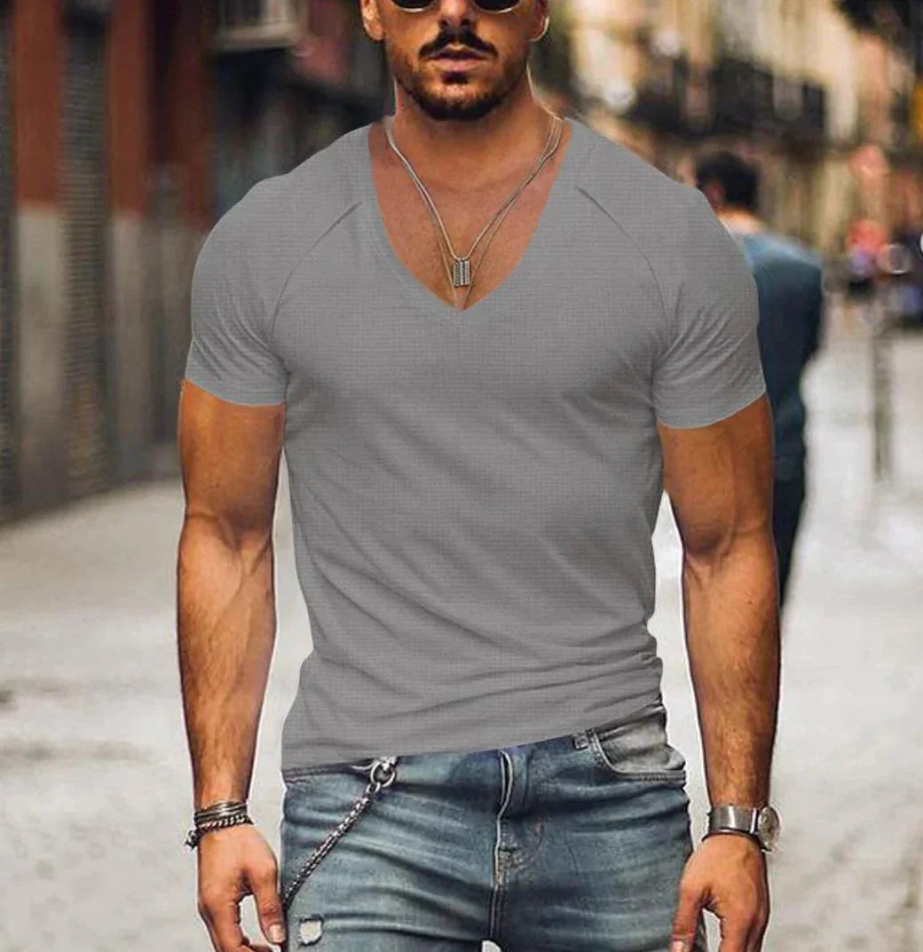 Men's Slim Fit V-Neck Short Sleeve T-Shirt