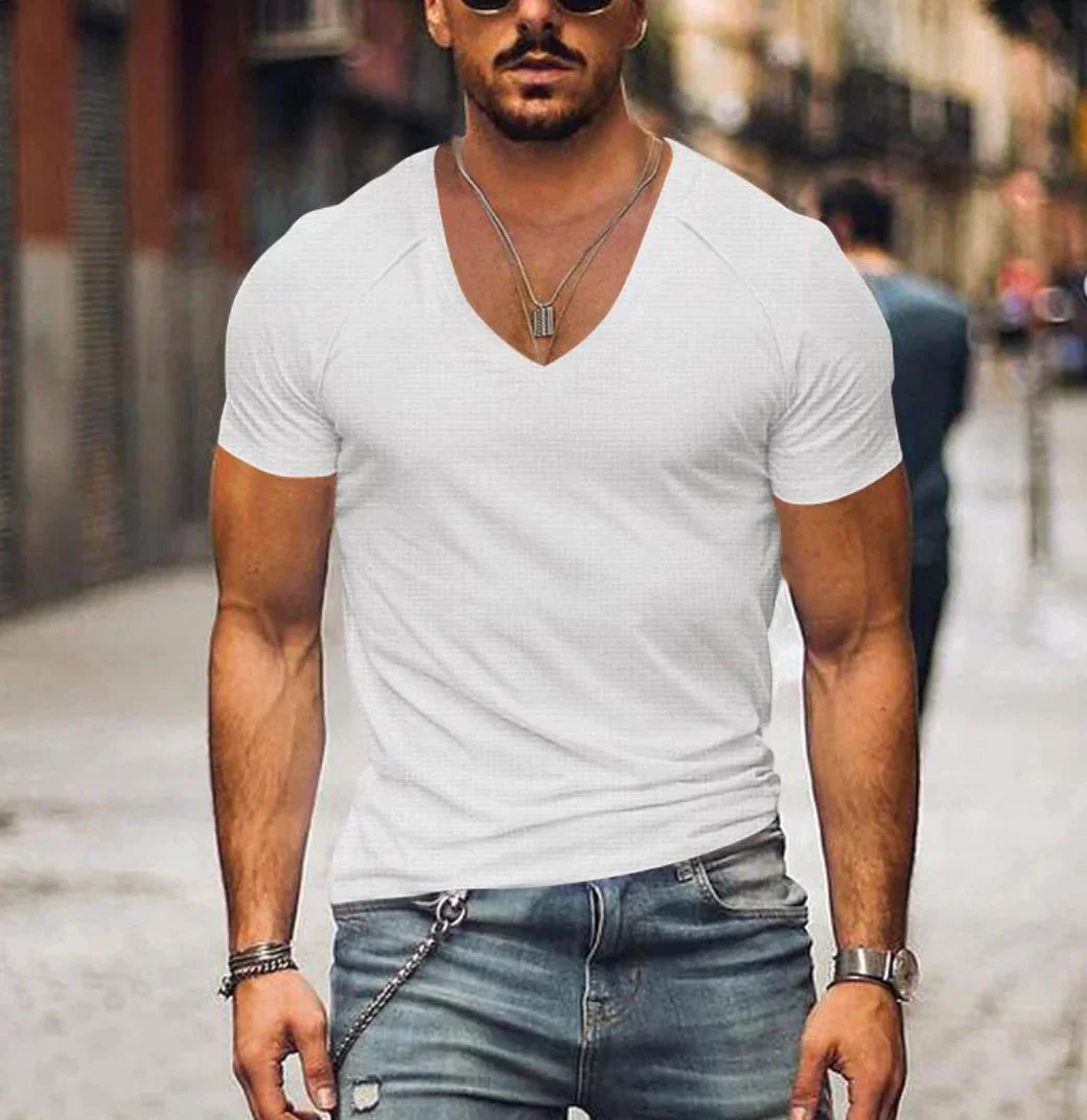Men's Slim Fit V-Neck Short Sleeve T-Shirt