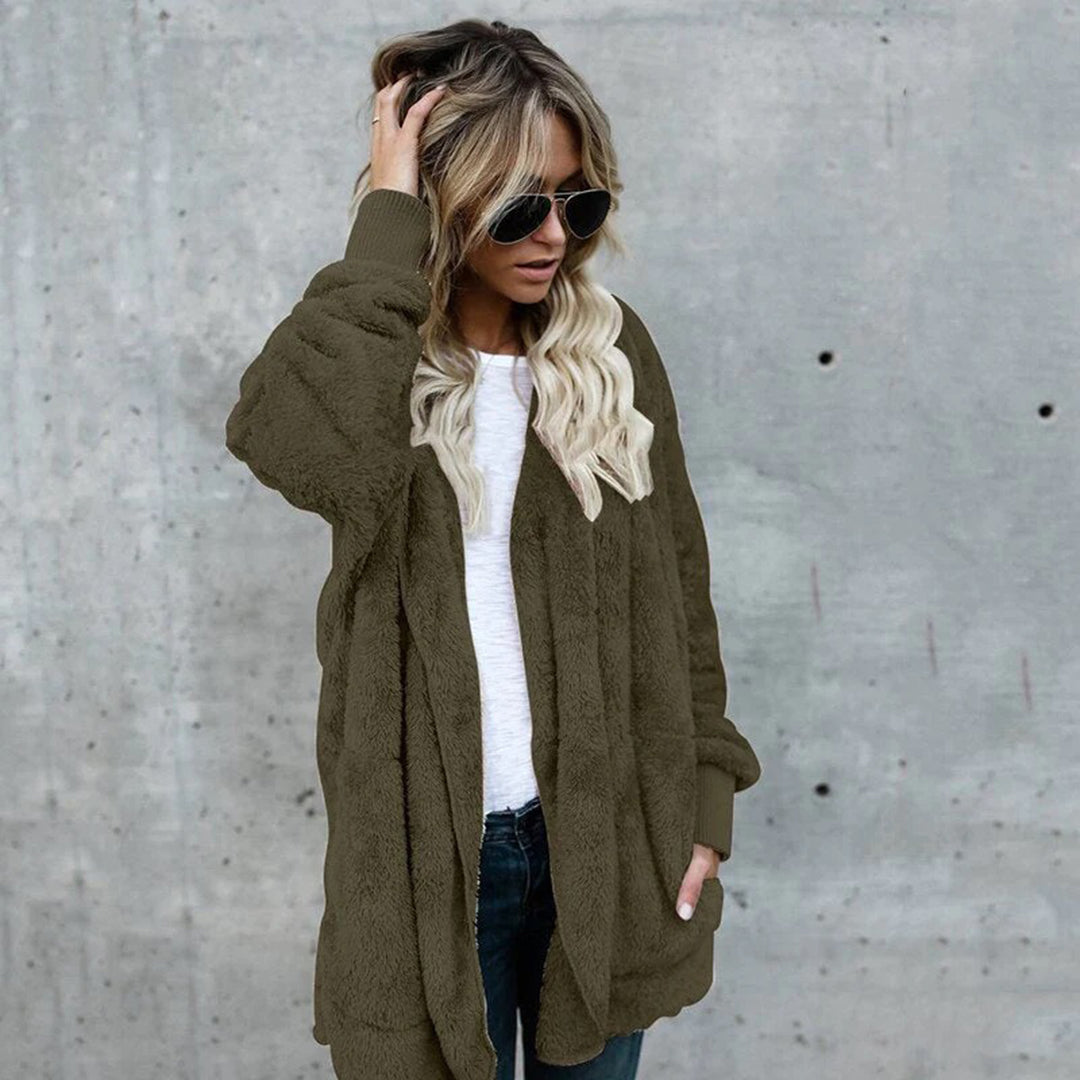 Women's Fleece Cardigan Long-Sleeved Elegant