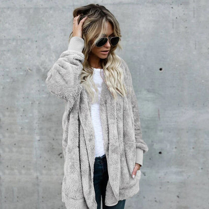 Women's Fleece Cardigan Long-Sleeved Elegant