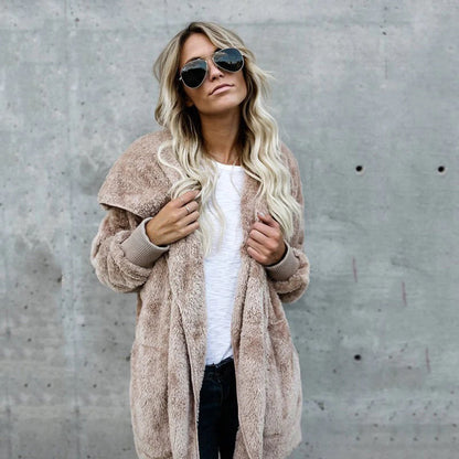 Women's Fleece Cardigan Long-Sleeved Elegant