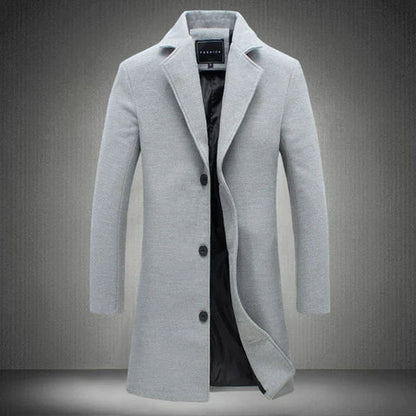 Men's Long Winter Coat Elegant Warm