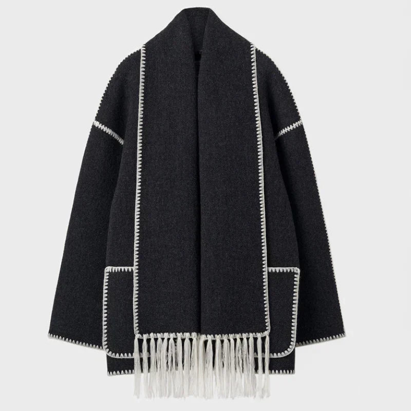 Women's Elegant Draped Wrap Jacket