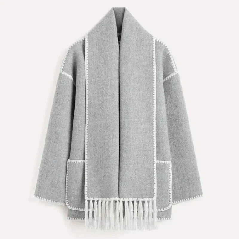 Women's Elegant Draped Wrap Jacket