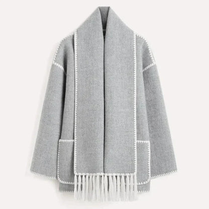 Women's Elegant Draped Wrap Jacket