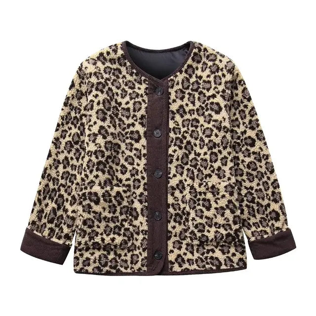 Oversized Cardigan Leopard Print Soft and Comfortable