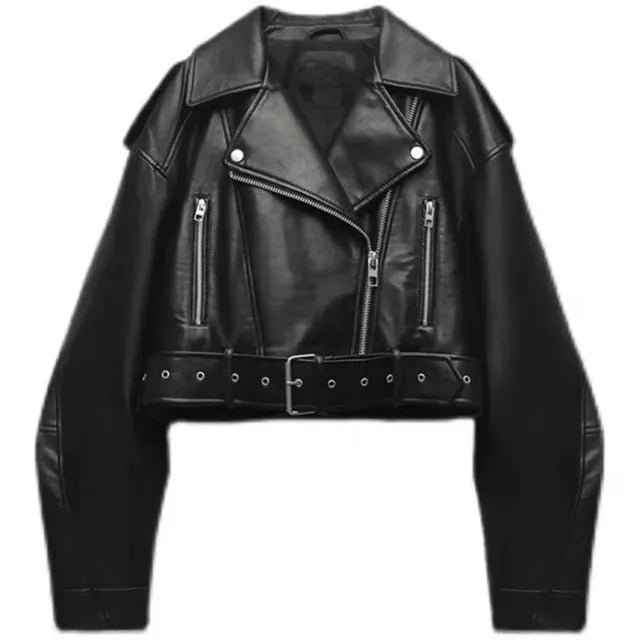 Lola - Short Leather Biker Jacket