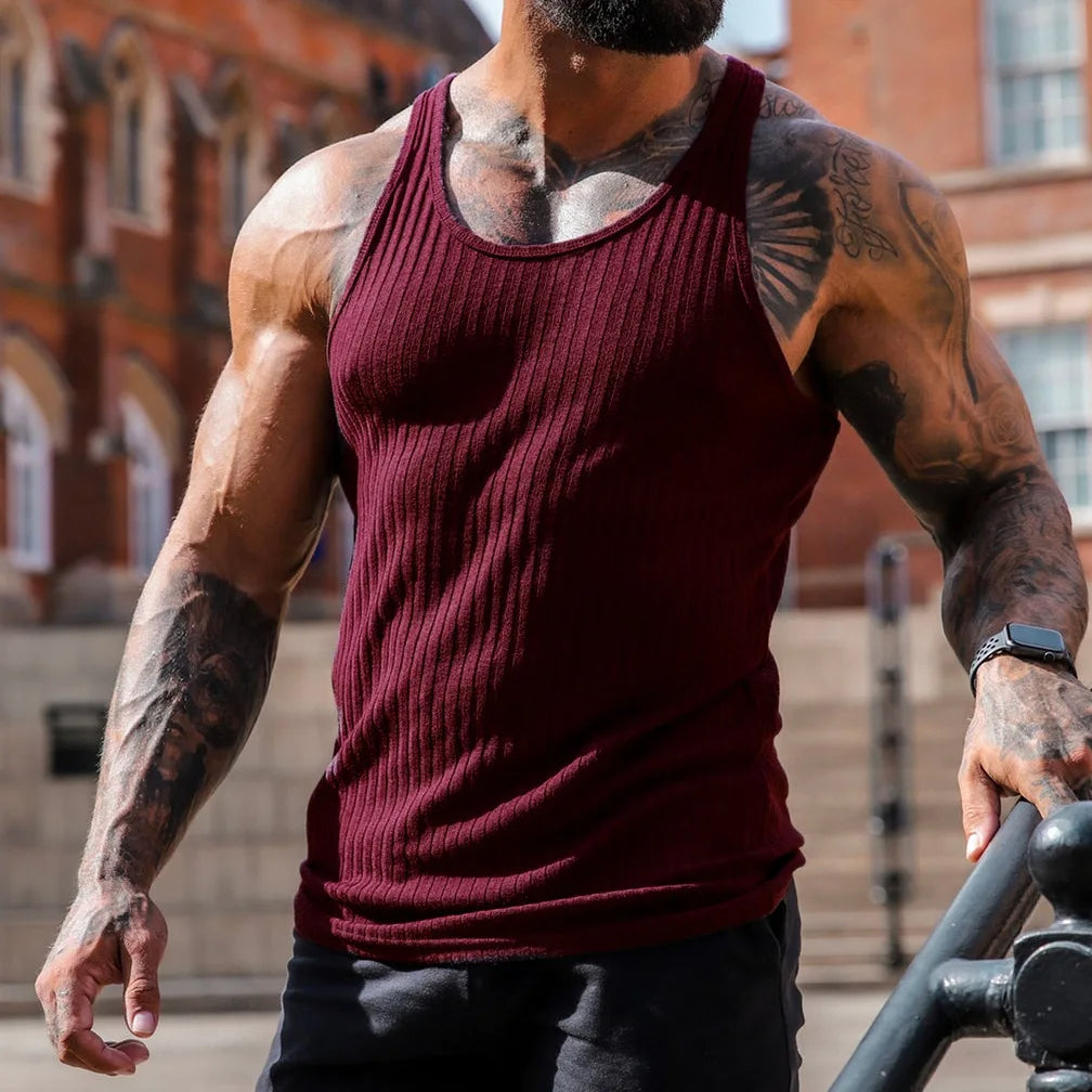 Men's Sporty Sleeveless Slim-Fit Tank Top