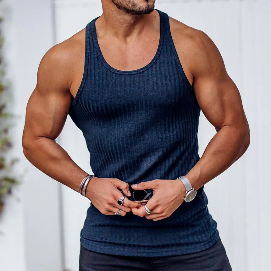 Men's Sporty Sleeveless Slim-Fit Tank Top