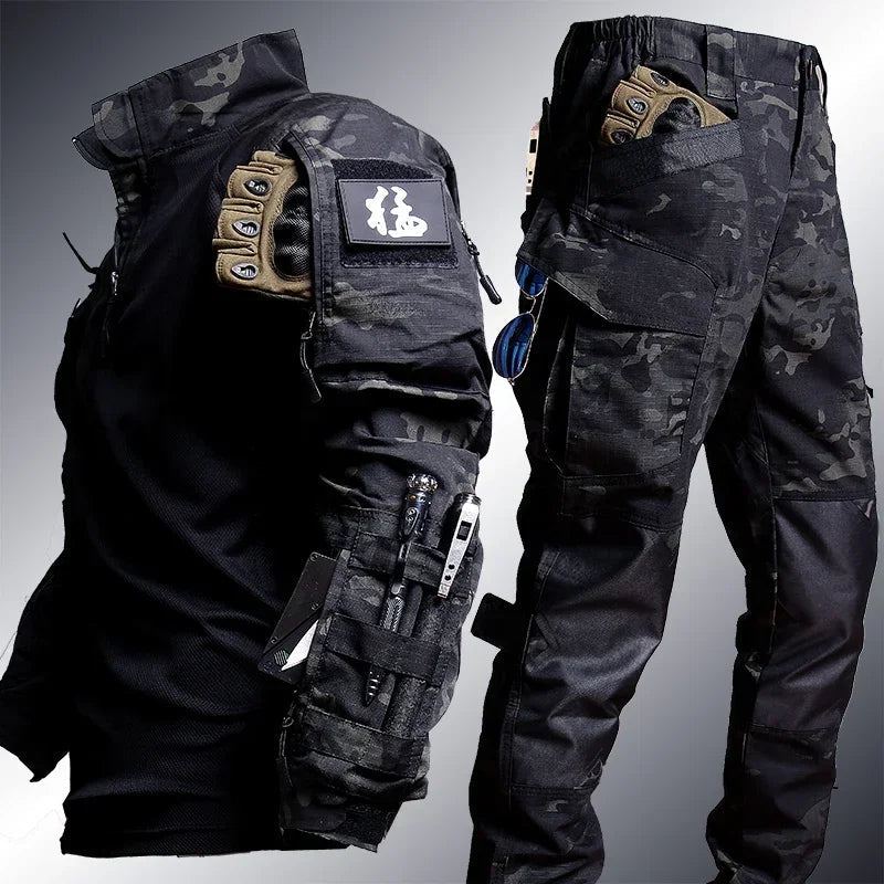 Tactical Outdoor Set Cargo Pants Military Look