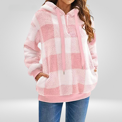 Women's Hooded Plaid Sweaters
