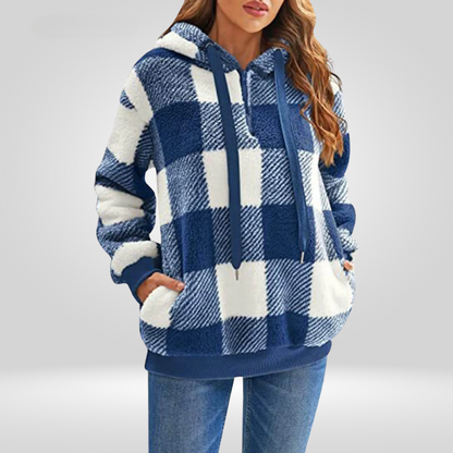 Hoodie Soft Plaid Oversized