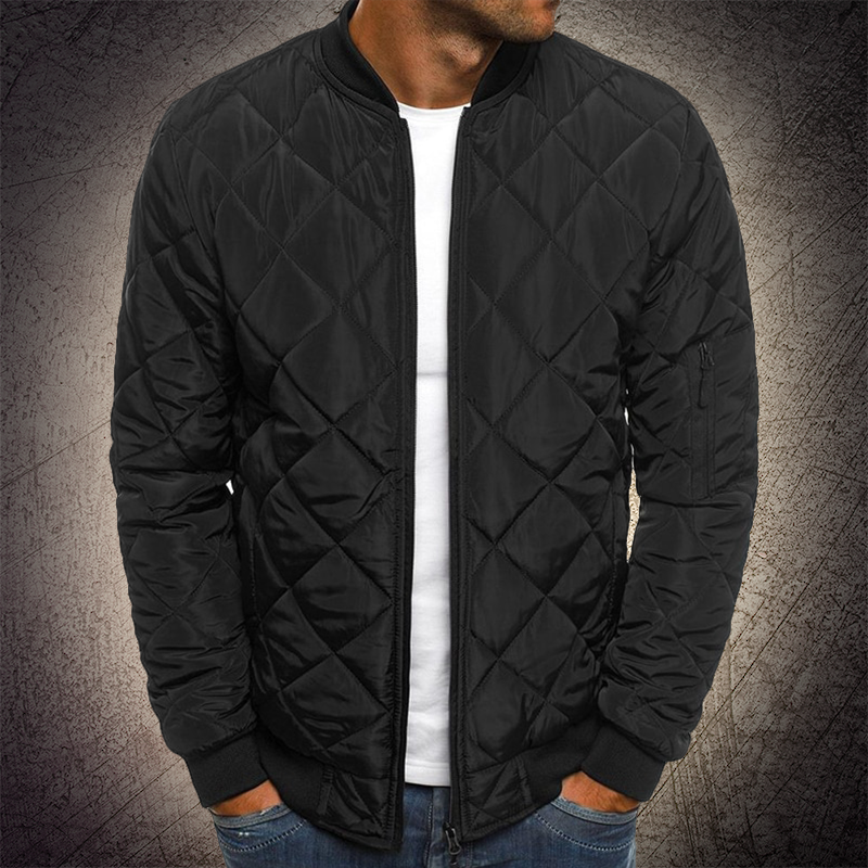 Men's Bomber Jacket Diamond Quilted Effect