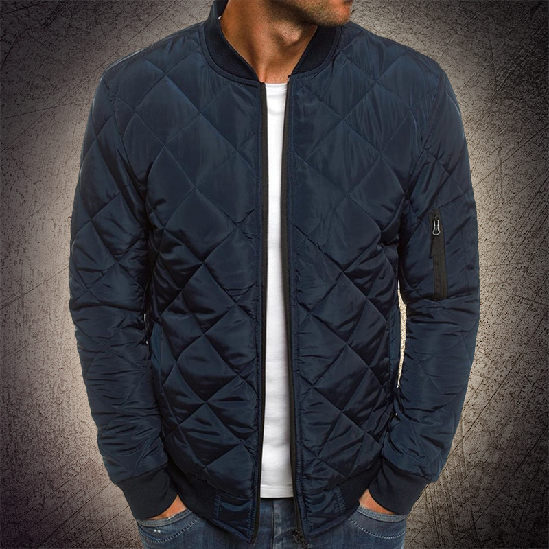 Men's Bomber Jacket Diamond Quilted Effect