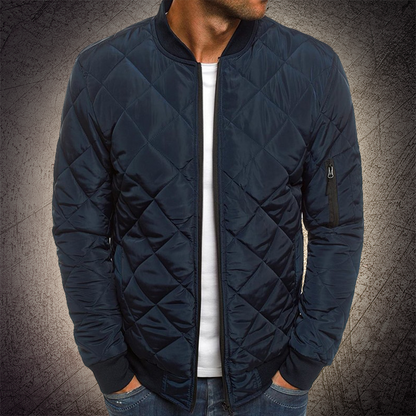 Men's Bomber Jacket Diamond Quilted Effect