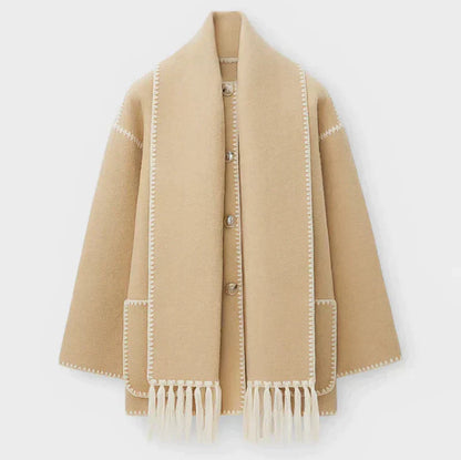 Women's Elegant Draped Wrap Jacket