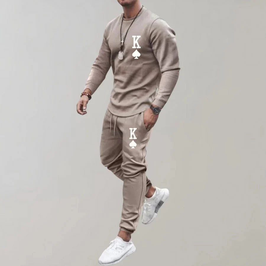 Men's Long Sleeve Tracksuit Jogging Set