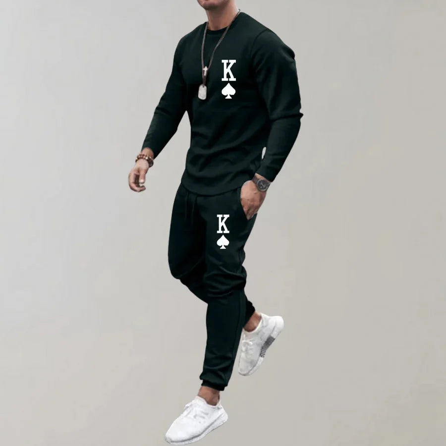 Men's Long Sleeve Tracksuit Jogging Set