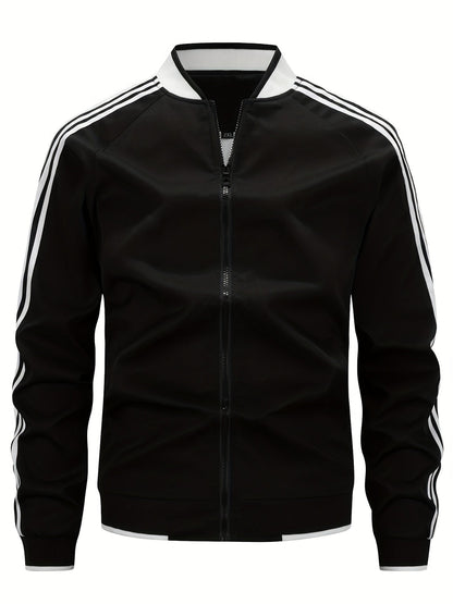 Men's Sports Jacket Striped Zipper
