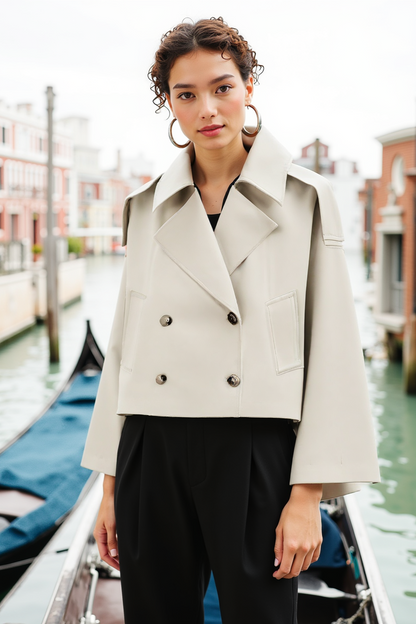 Classic Women's Short Elegant Trench Coat