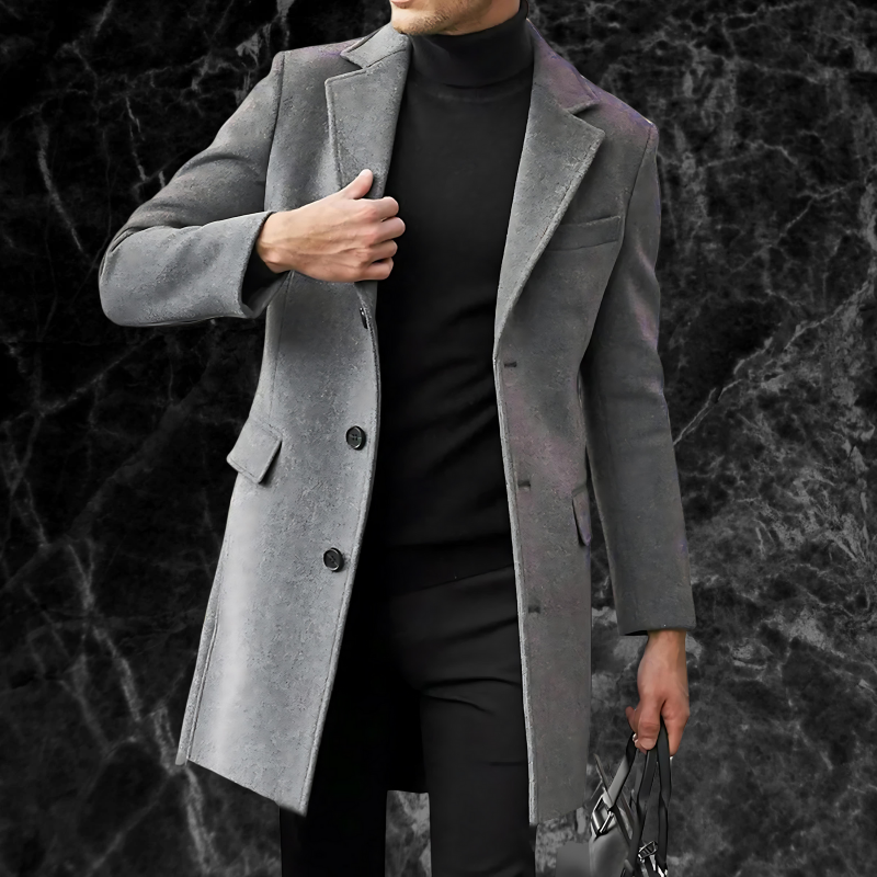 Herren Trenchcoat Klassisch Kurz Wolle - IdealeKleiden