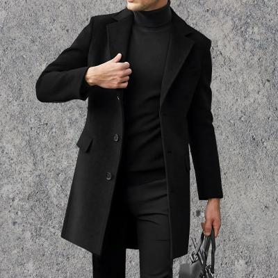 Men's Classic Short Wool Trench Coat