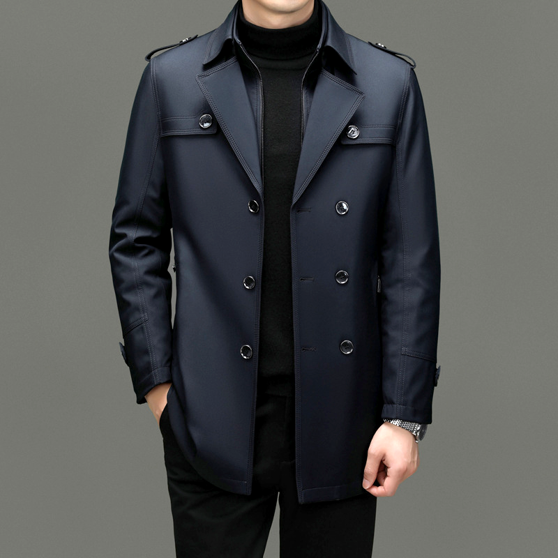 Herren Trenchcoat Mittellang Herbstjacke - IdealeKleiden