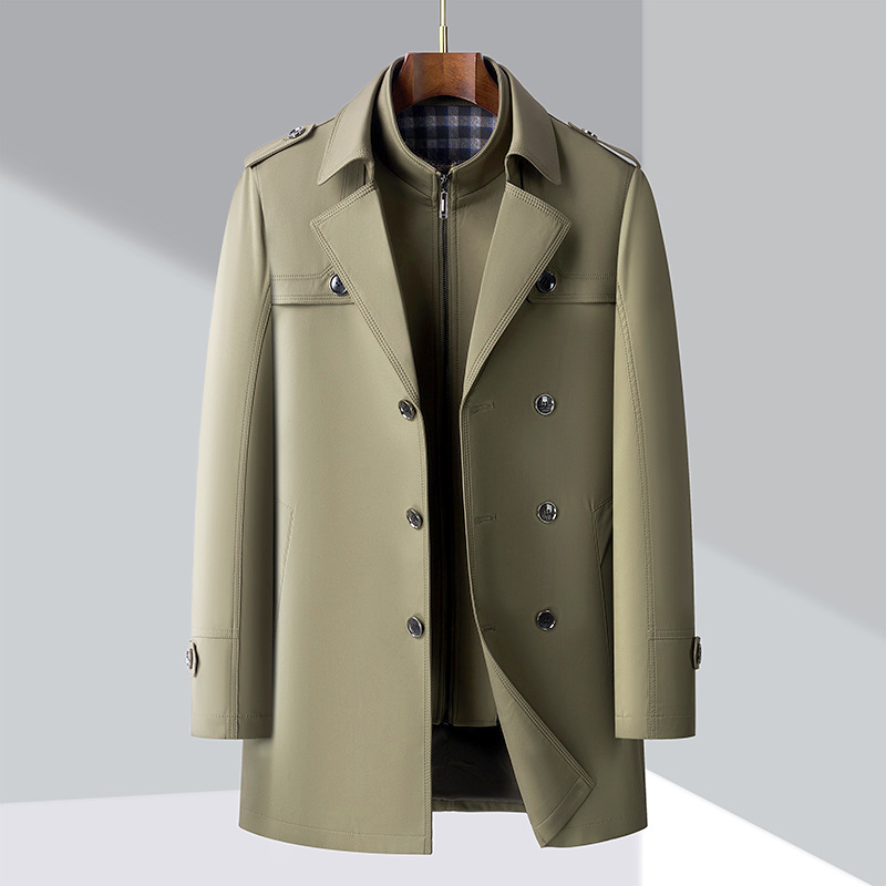 Men's Mid-Length Trench Coat Autumn Jacket