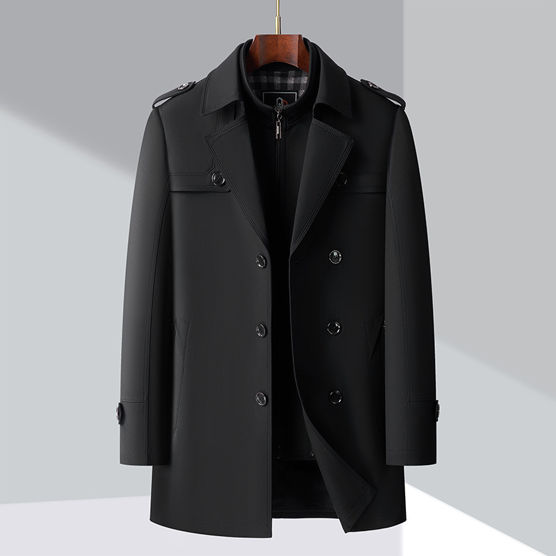 Men's Mid-Length Trench Coat Autumn Jacket
