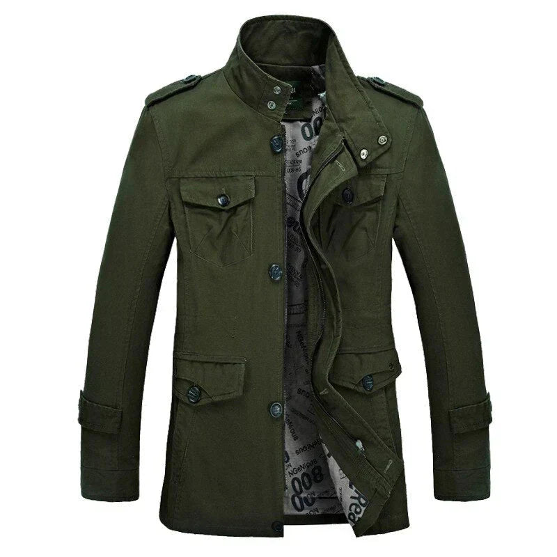 Men's Trench Coat Slim Fit Zipper